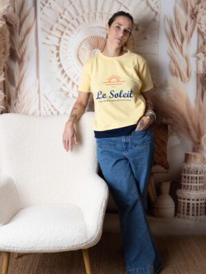 T-shirt allaitement LE SOLEIL, C'EST DANS LE COEUR QU'IL SE TROUVE