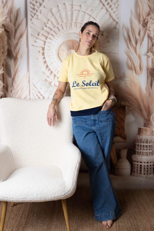 T-shirt allaitement LE SOLEIL, C'EST DANS LE COEUR QU'IL SE TROUVE