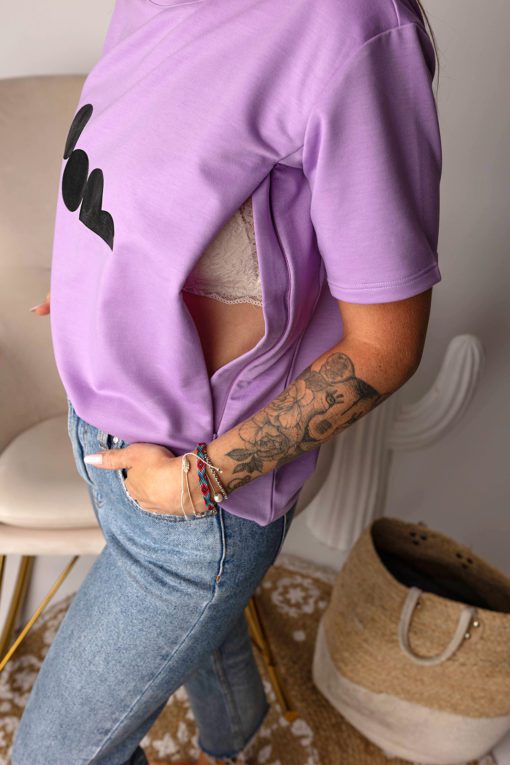 FEMININ PLURIELLES JALLUSIN t shirt allaitement violet BOOB 2