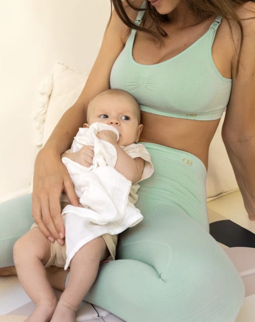 Legging de maternité ZOE Vert d'Eau (existe aussi en Terracotta) de la marque Cache Coeur