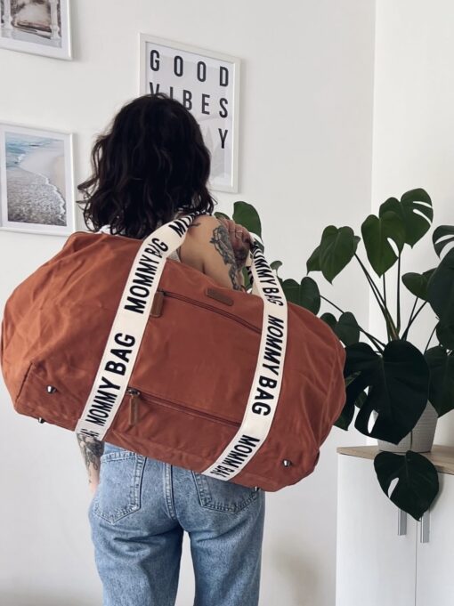 Sac à langer MOMMY BAG Signature Large Canvas terracotta (existe en vert) de Childhome – Image 6
