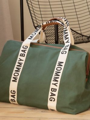 Sac à langer Mommy Bag Signature Large Canvas vert (existe en terracotta)
