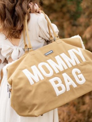Sac à langer MOMMY BAG en daim beige de Childhome