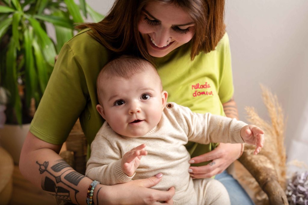 T-shirt allaitement MELODIE D'AMOUR vert jallusin