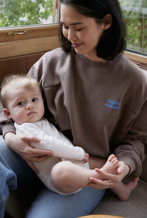 Sweat allaitement P'ALLAITE BRUN Vintage de Tajinebanane