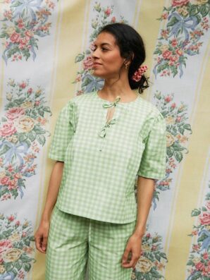 Blouse allaitement SE TENIR A CARREAUX de Tajinebanane