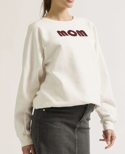 Sweat Grossesse/Allaitement MOM ivoire de Cache Coeur (existe en 2 coloris) – Image 3