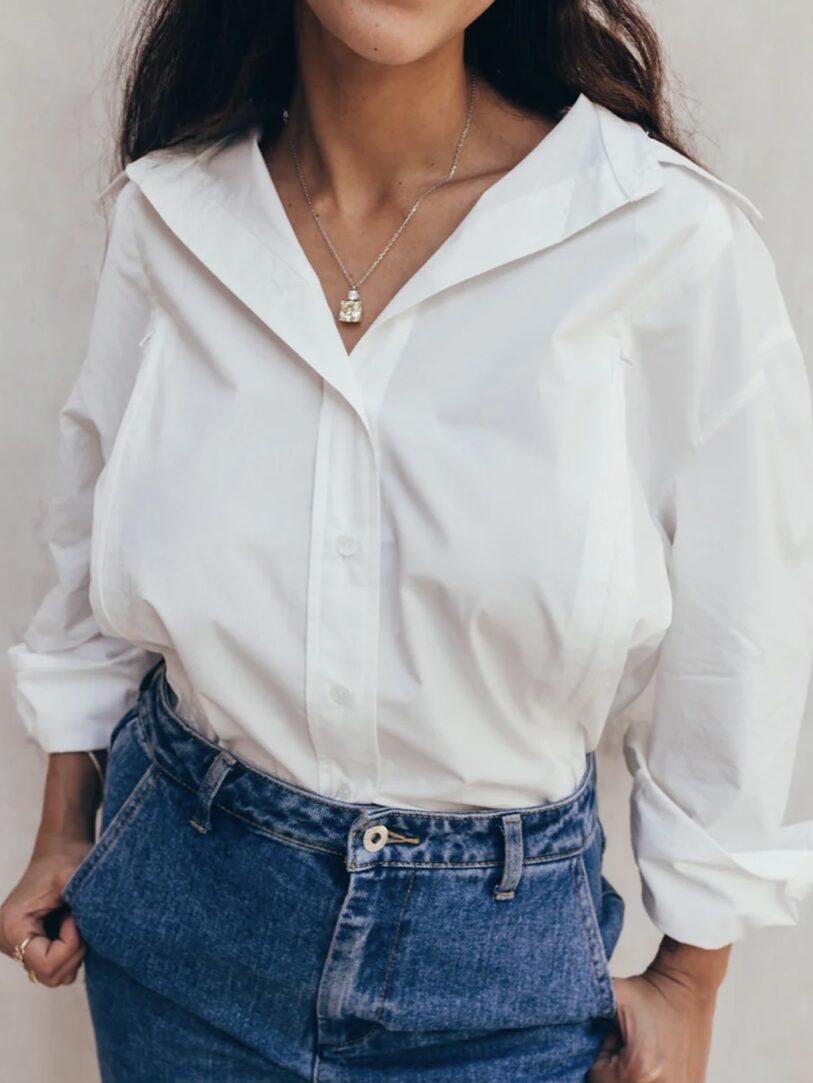 23 Mai Paris : vêtements d'allaitement stylés et confortables 7 Chemise allaitement blanche edited