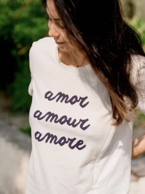 T-shirt allaitement AMOR, AMOUR, AMORE de Limky