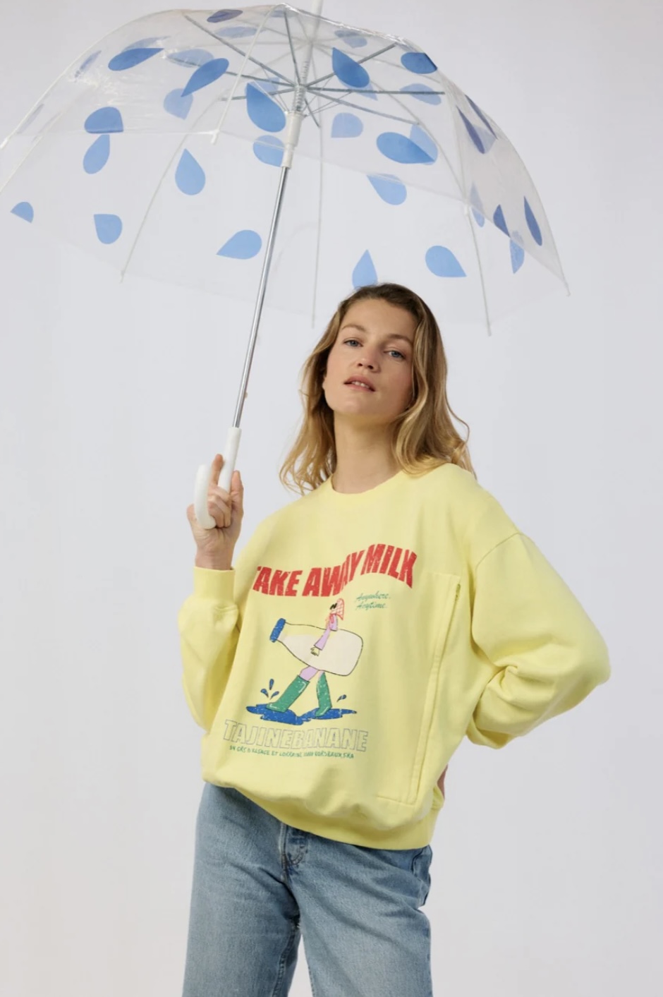 Sweat jaune TAKE AWAY MILK