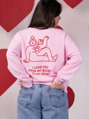 Grossesse et allaitement 1 Sweat allaitement rose I LOVE YOU de Tajinebanane