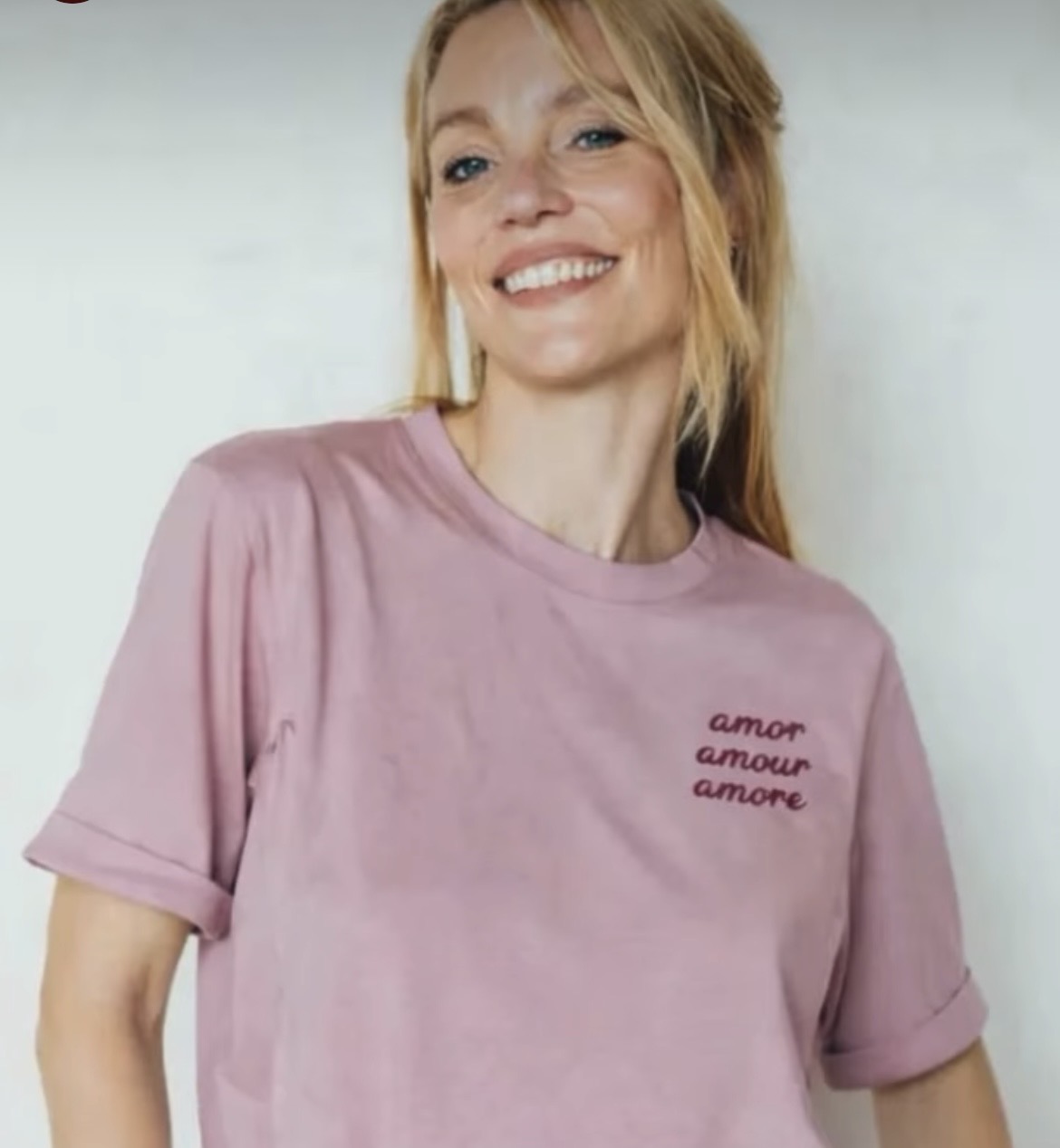 T shirt AMOR AMOUR AMORE vieux rose 2