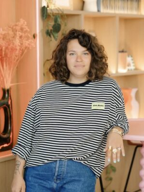 Grossesse et allaitement 1 T-shirt allaitement manches longues CIAO MAMA rayé noir/écru de You & MIlk